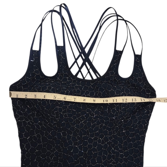 *rare* Scala Vintage Silk Sequin Formal Maxi Gown Dress Blue Spaghetti Sz Large - Picture 8 of 12